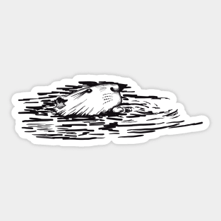 Swimming Beaver Sticker